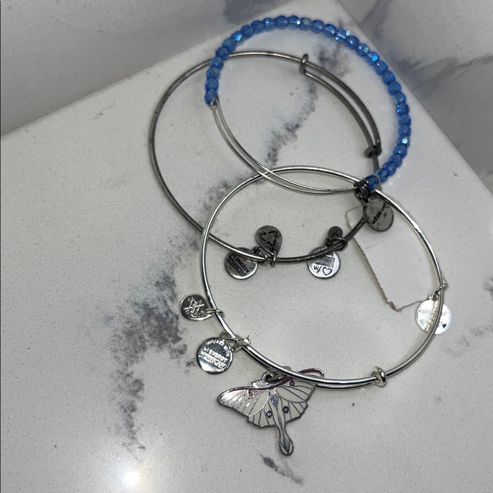 Alex and Ani Silver Trio Bracelet Set - Picture 3 of 3